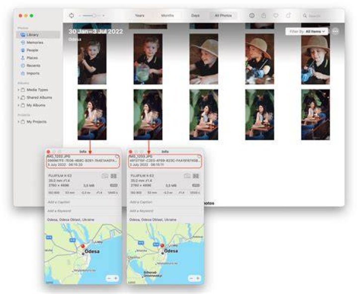 Can you name Photos in iPhoto?