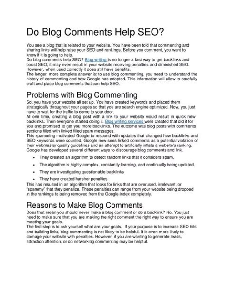 Do blog comments help SEO?