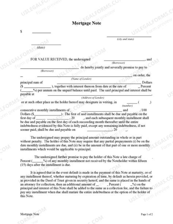 Does a note accompany a mortgage?