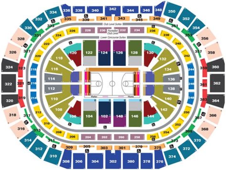 How are the rows numbered in the Pepsi Center?