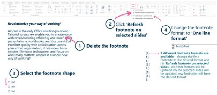 How do I change footnote numbering in Word?