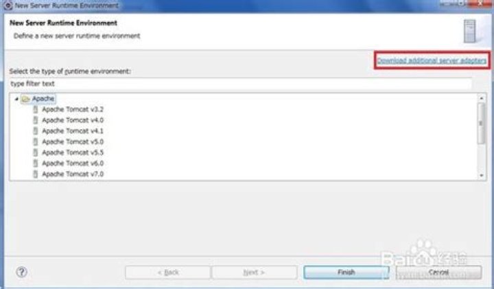 How do I download additional server adapters in Eclipse?