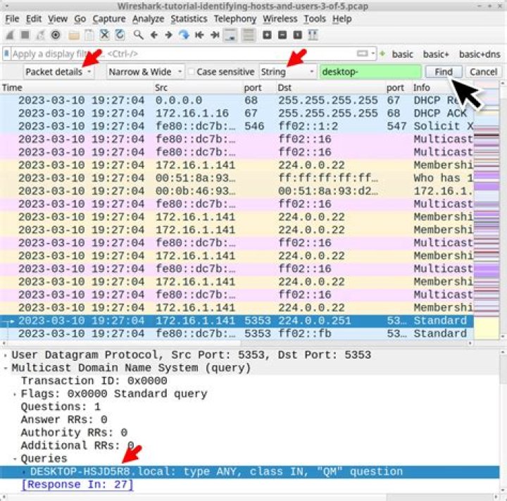 How do I filter Wireshark by destination port?
