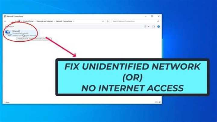How do I fix unidentified network on my laptop?