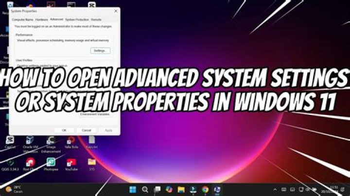 How do I set system properties in Windows?