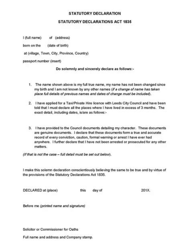 How do I write a statutory declaration in Australia?