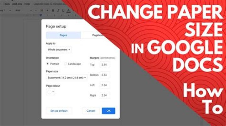 How do you change the paper size of a document?