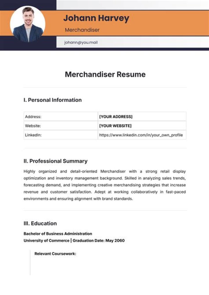 How do you describe a merchandiser on a resume?