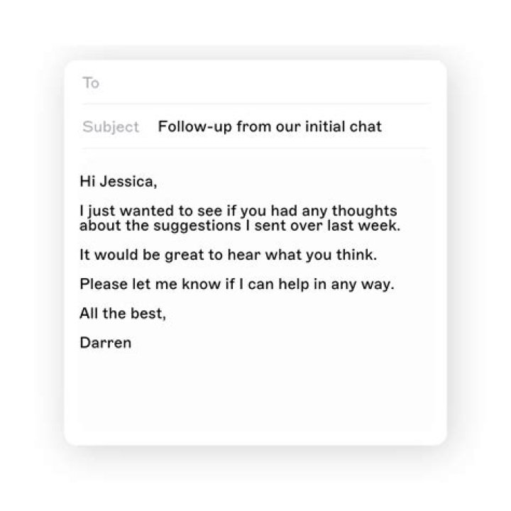 How do you follow up after a thank you note?
