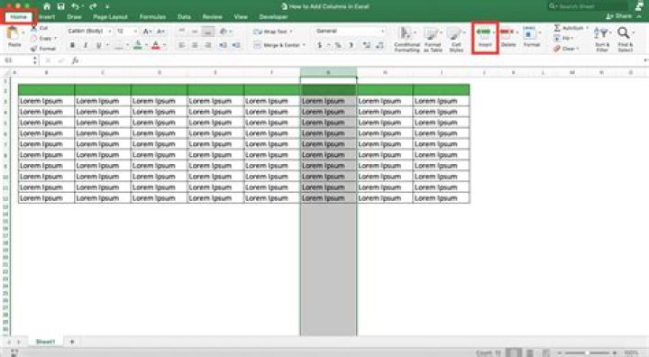 How do you insert a column in Excel?
