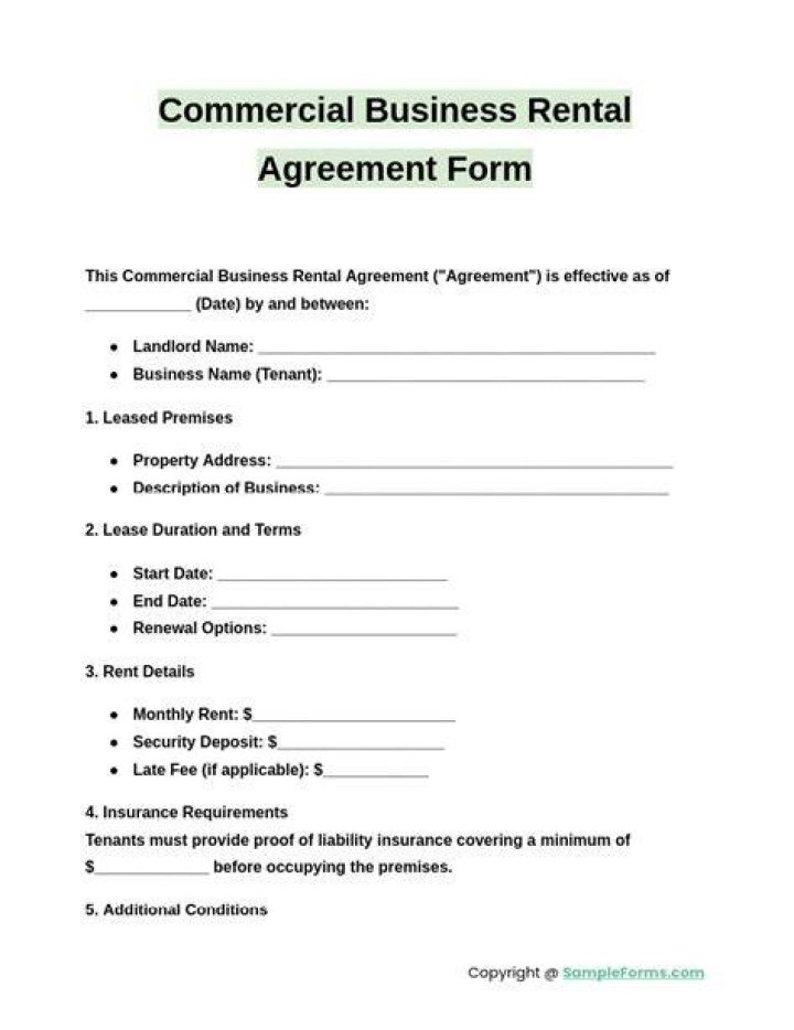 How do you make a business rental agreement?