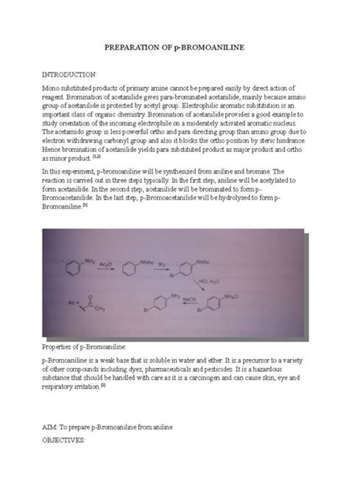How do you prepare p Bromoaniline?