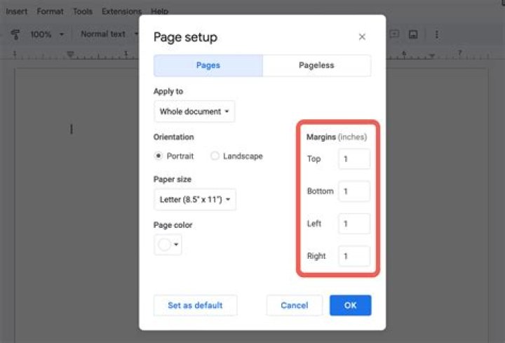How do you set margins in TextEdit?