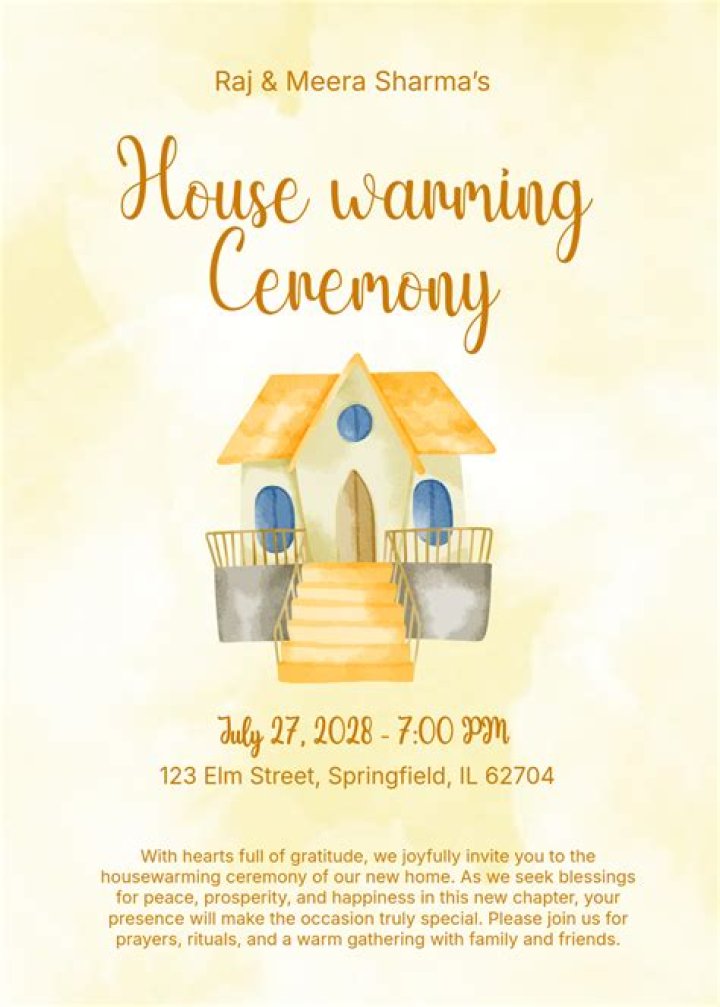 How do you wish for a housewarming ceremony?