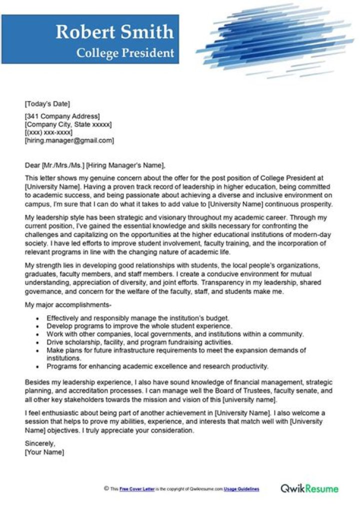How do you write a cover letter for a college professor?
