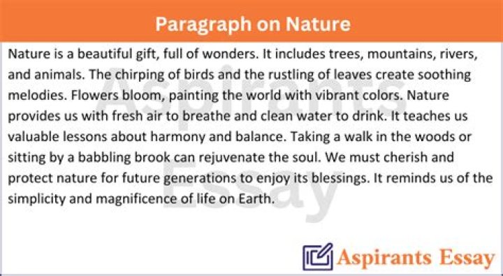 How do you write a nature paragraph?