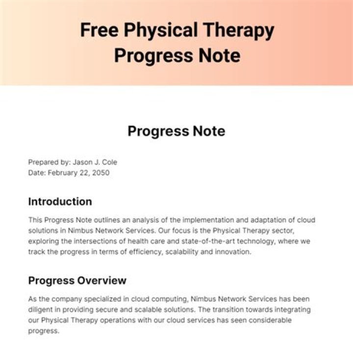 How do you write a progress note for therapy?