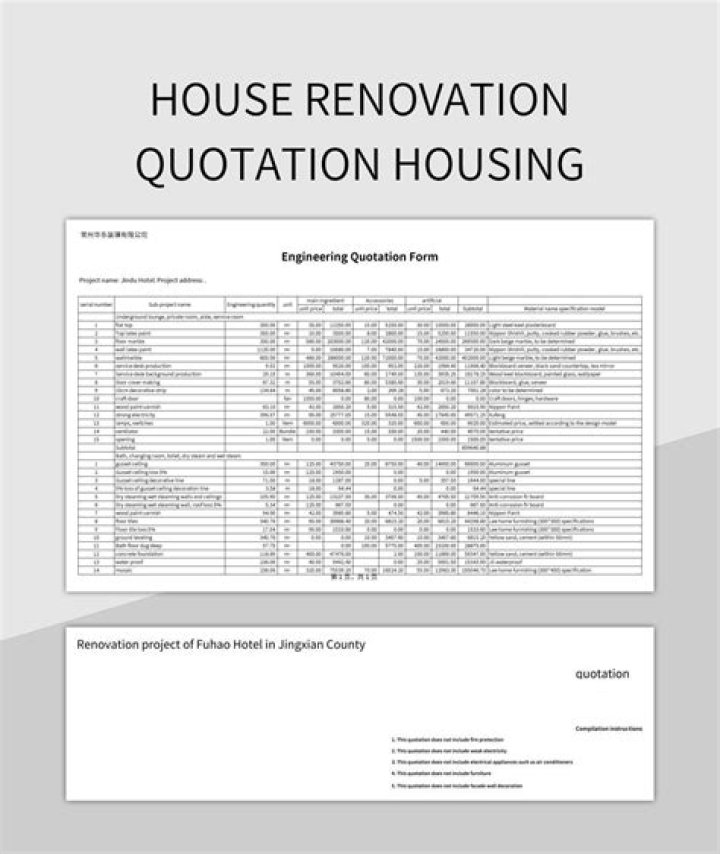 How do you write a renovation quote?