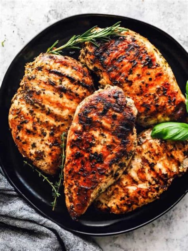 How long do you grill marinated chicken breasts?