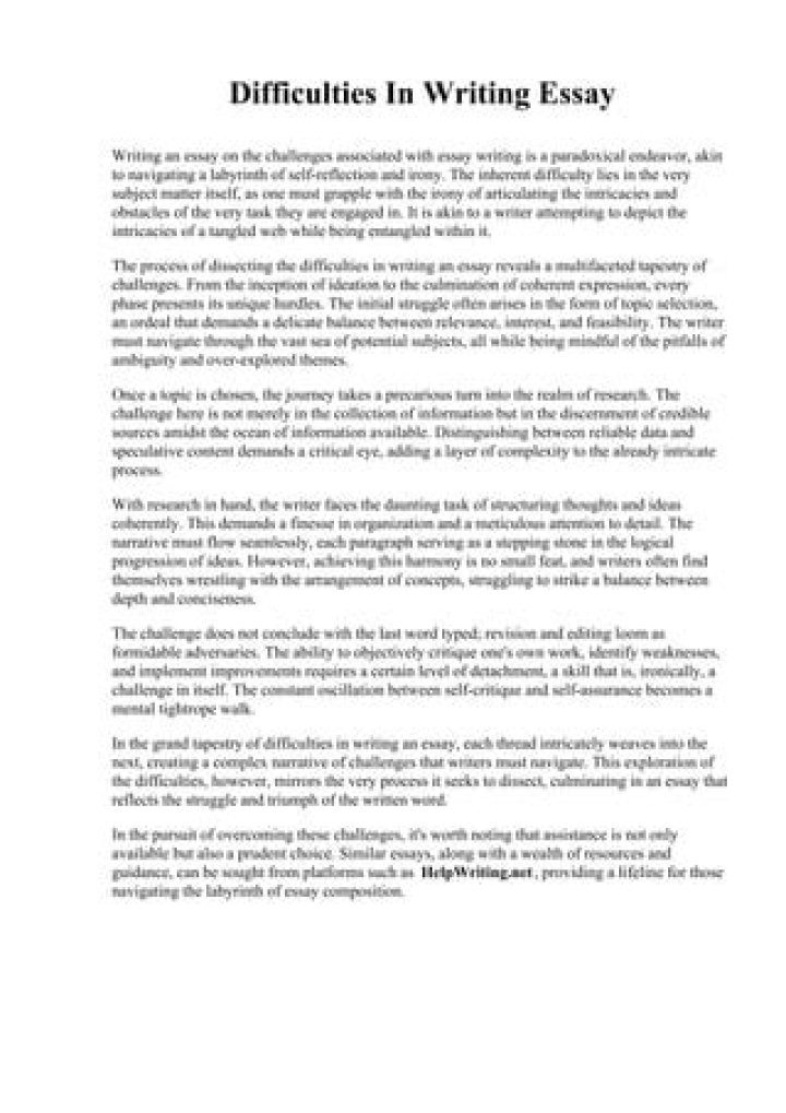What are the difficulties in writing an essay?