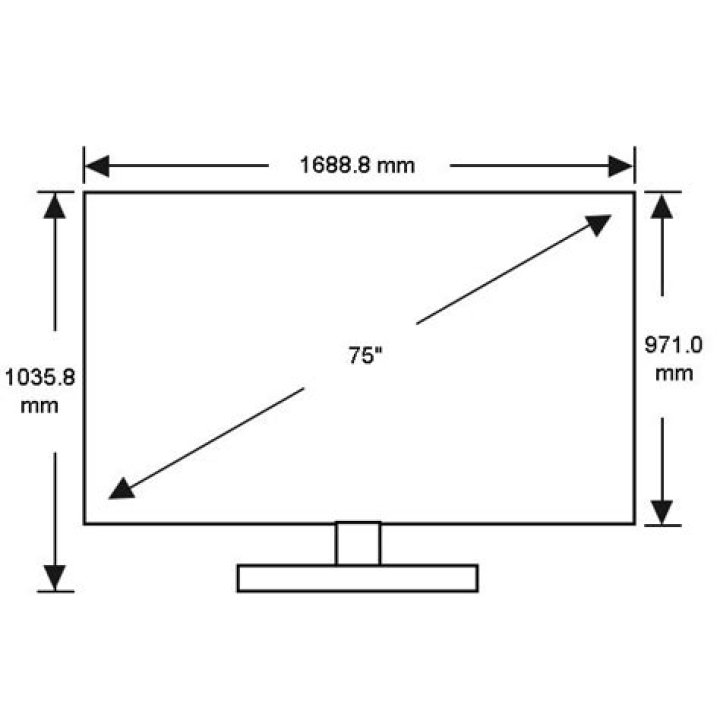 What are the dimensions for a 75 inch TV?