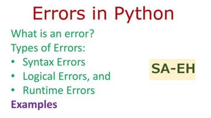 What are types of syntax errors?