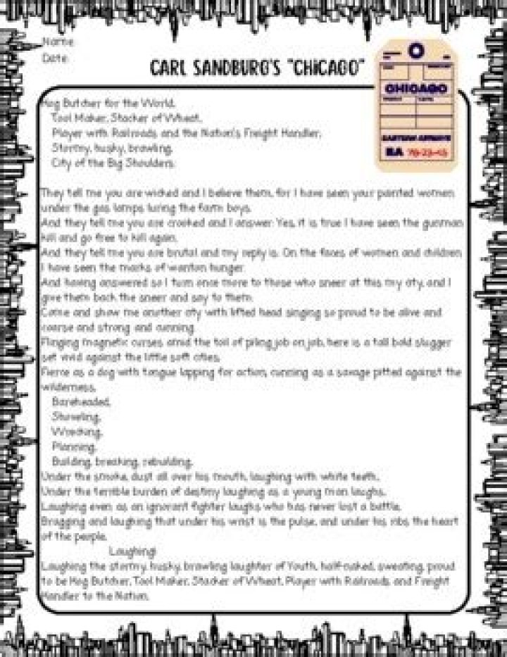 What did Carl Sandburg write about Chicago?