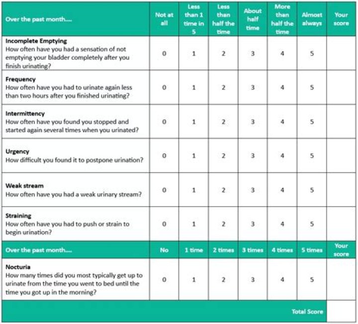 What does AUA symptom score mean?