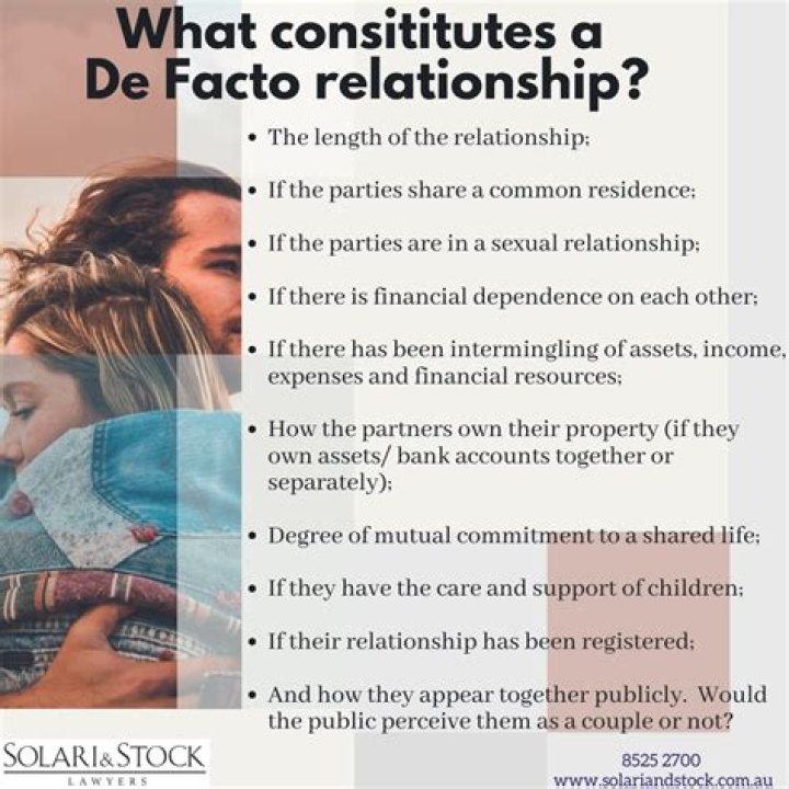 What does it mean to be in a de facto relationship?