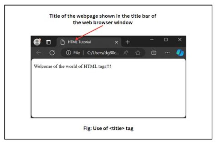What does the title tag show?