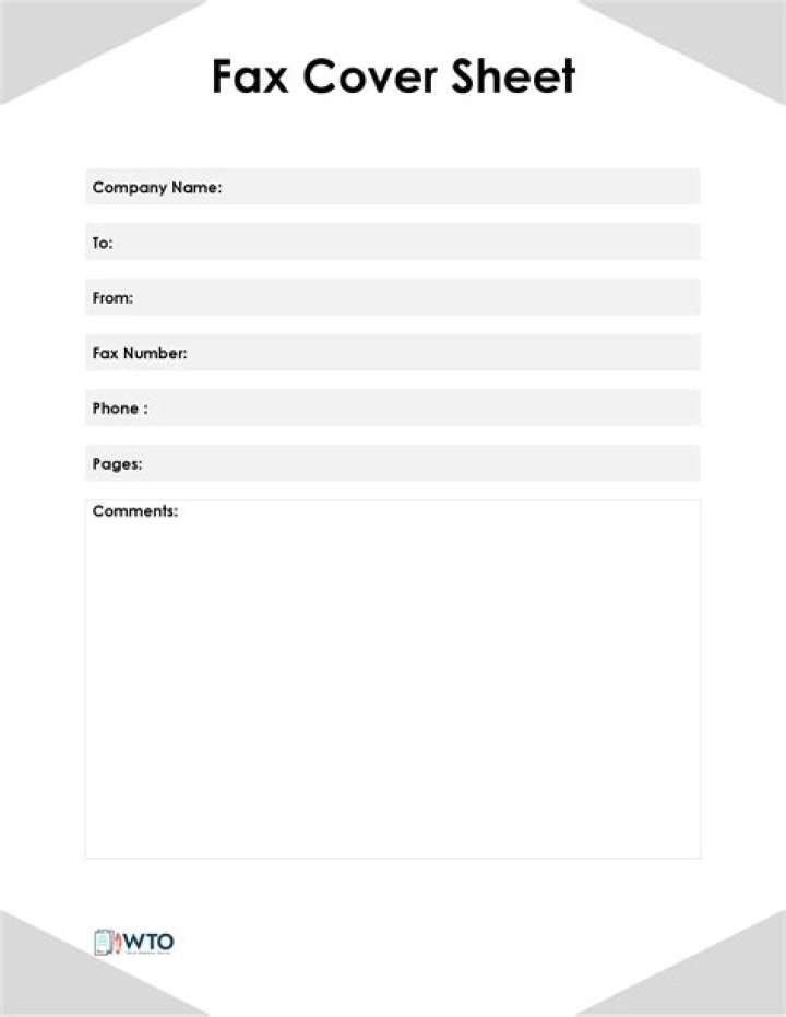 What is a cover sheet for fax?