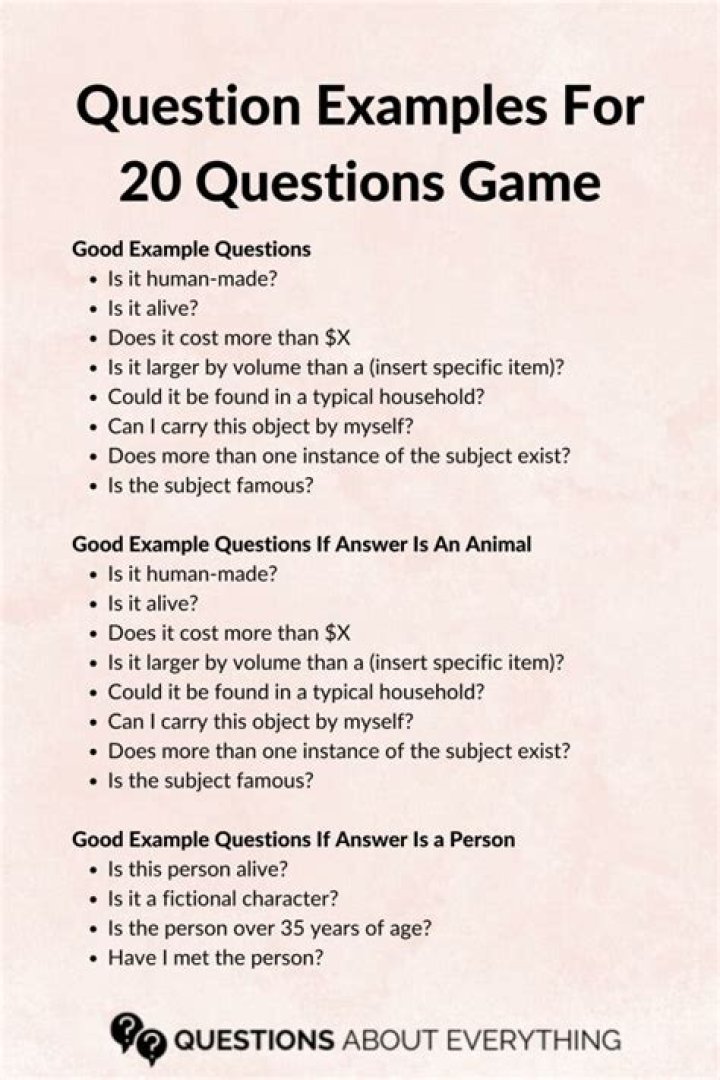 What is a good question for 20 questions?