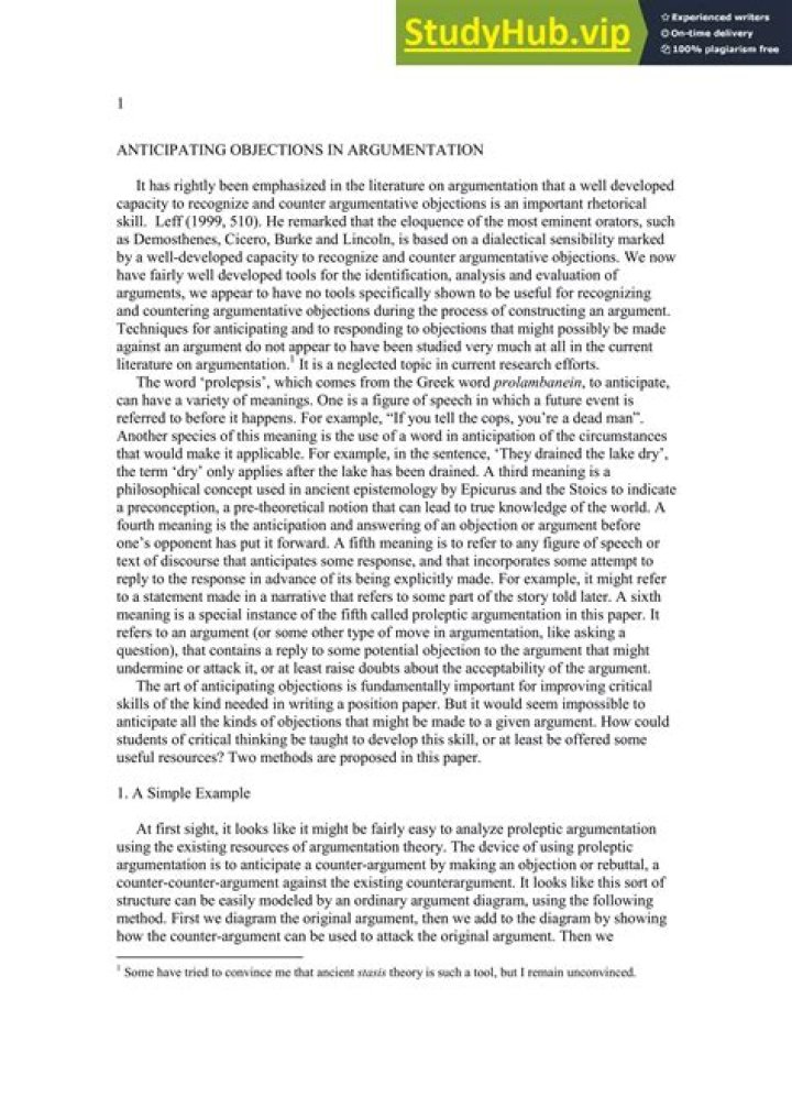 What is an example of Prolepsis?