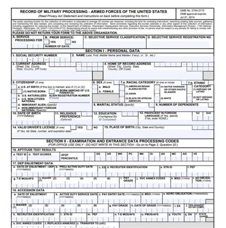What is DD form 4 army?