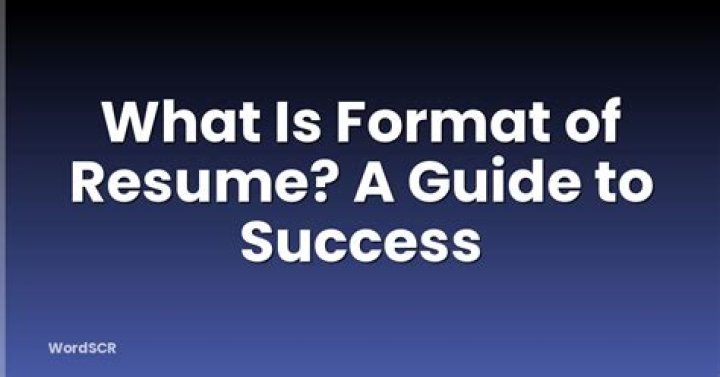 What is format of resume?