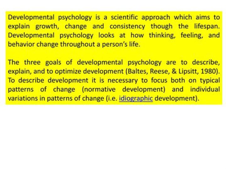 What is idiographic development in psychology?