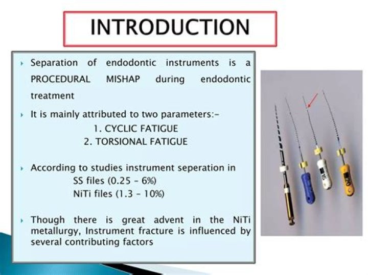 What is instrument separation in endodontics?