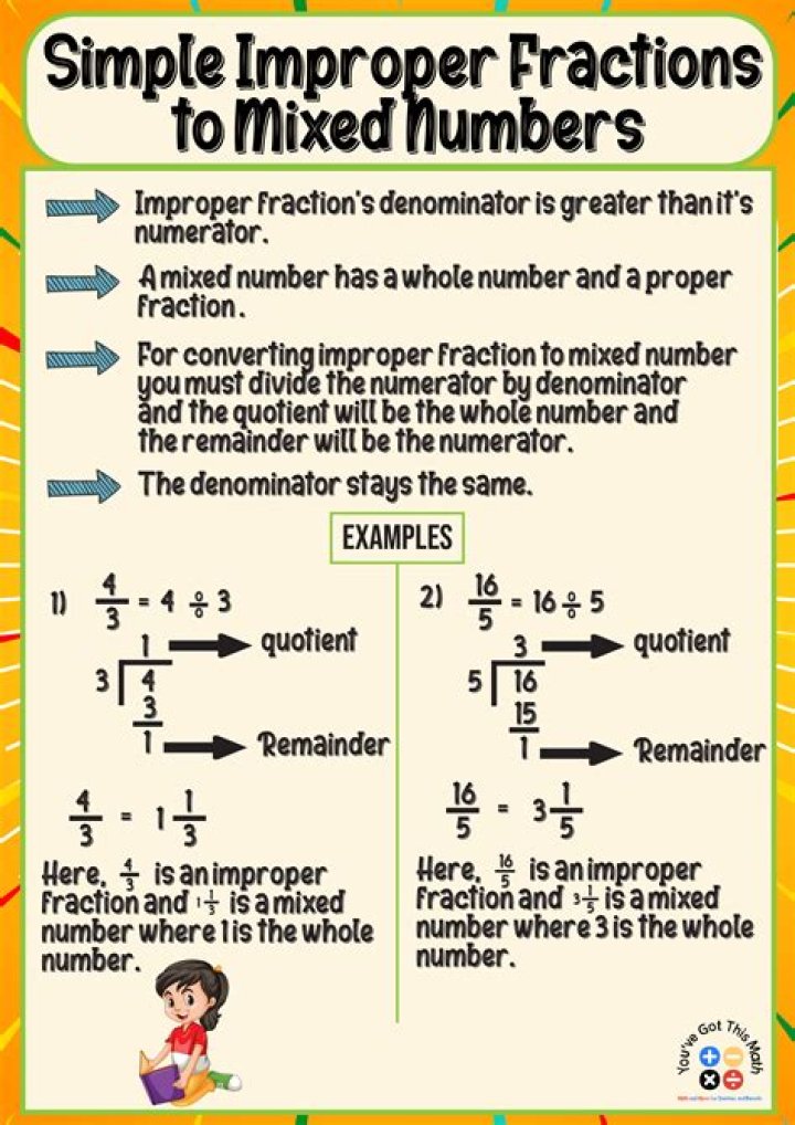 What is mixed number to improper fraction?