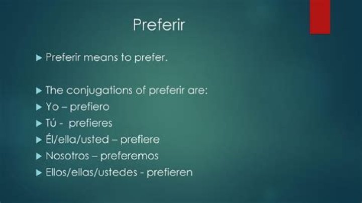 What is the conjugation for Preferir A?