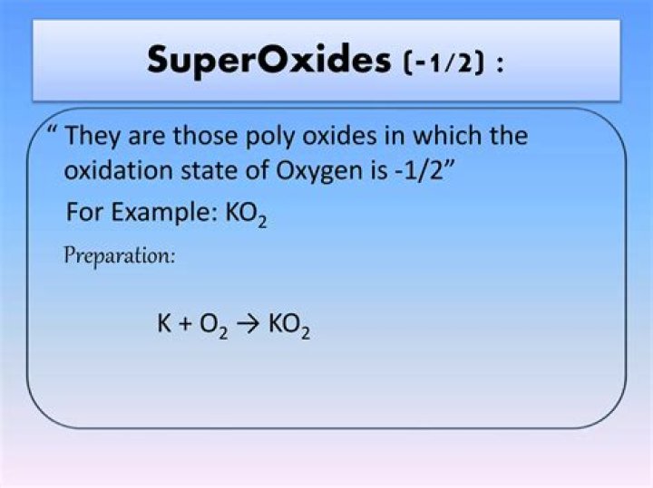 What is the difference between peroxides and Superoxides?