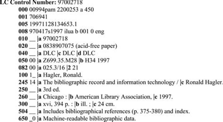 What Marc field is OCLC number?