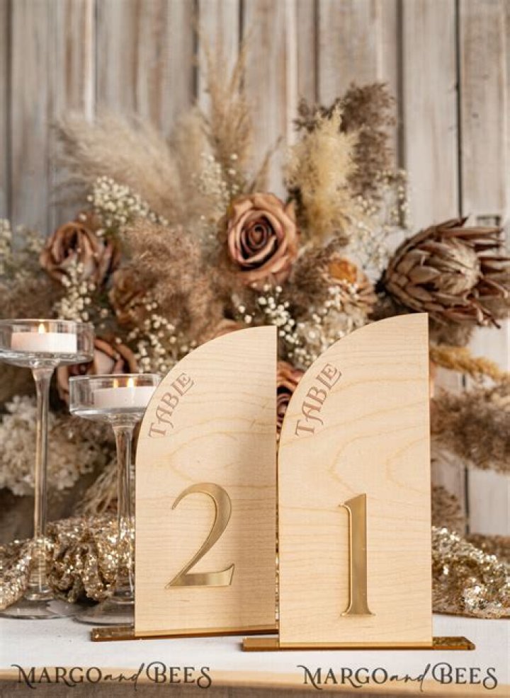 What size are wedding table numbers?