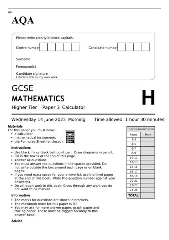 What topics are on a maths calculator paper?