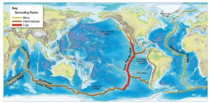 Where is mid-ocean ridge?