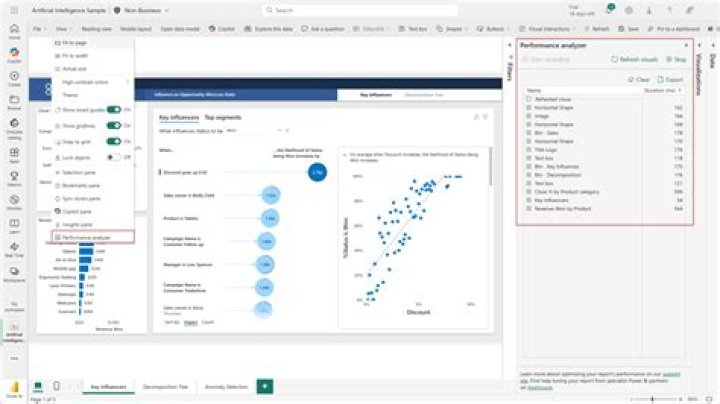 Where is the performance analyzer in access?