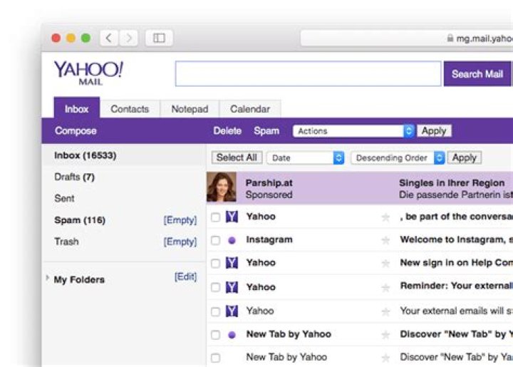 Where is the Profile icon in Yahoo Mail?