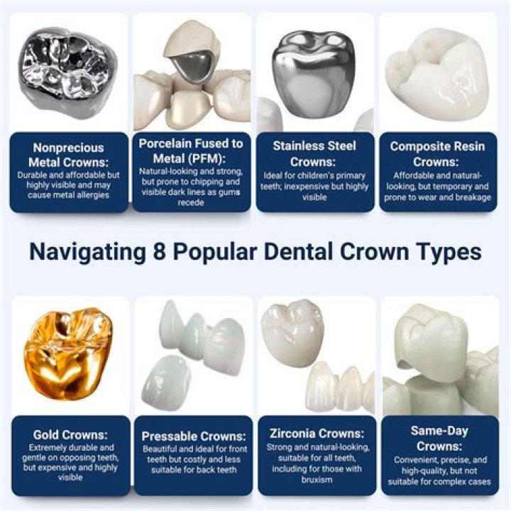 Which type of crown is best for front teeth?