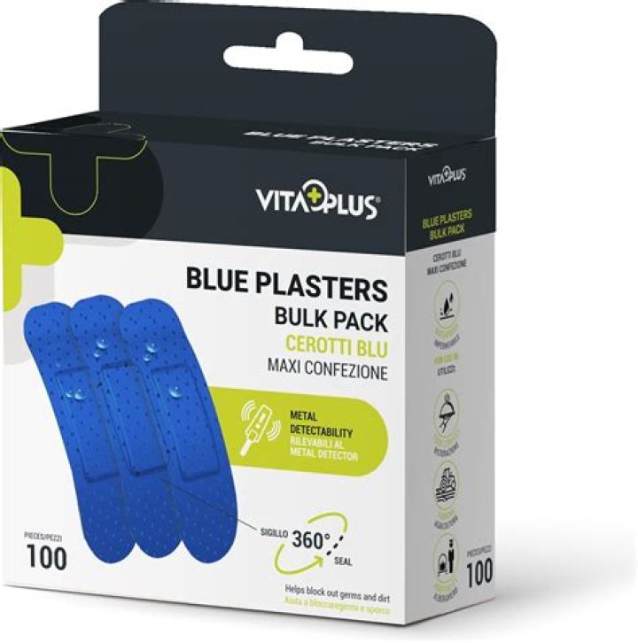 Why do food handlers use blue plasters?