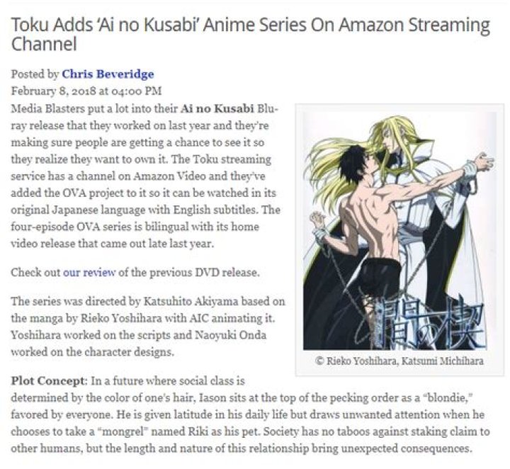 Why was Ai no Kusabi discontinued?